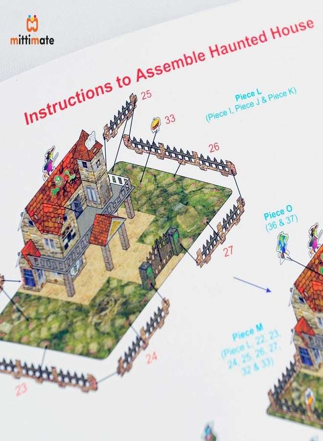 Mittimate Haunted House Model Construction Book For Kids Age 8 To 12 Year Old I Make Your Own 3D Paper Model I Fun & Diy Craft Book For Children,Multicolor - Image 4